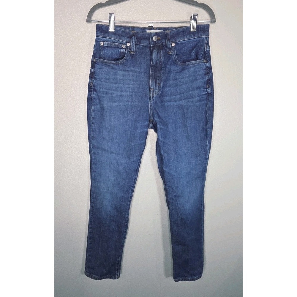 Madewell High Rise Slim Boyjean 27 Medium Wash‎ Denim Slim Straight Vintage Feel